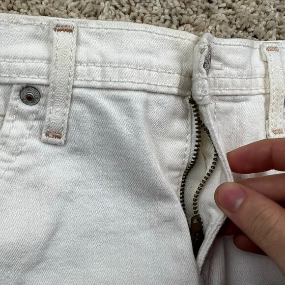 Levi's Womens Button Front Denim Skirt, White Size 29 Shirt Skirt Distressed - Picture 5 of 11